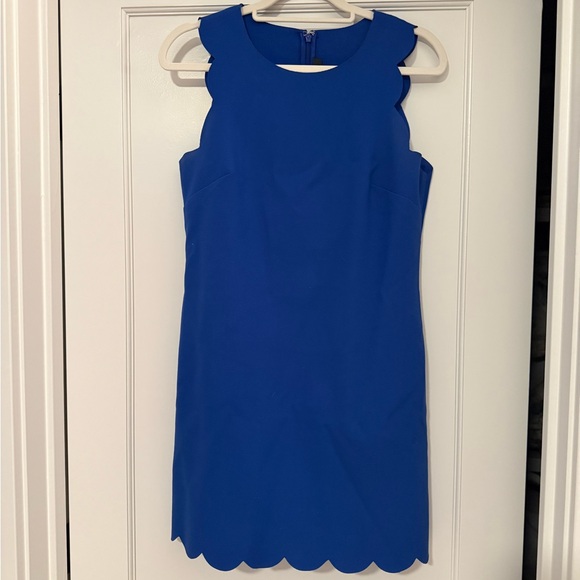 J. Crew Royal Blue Scalloped Mini Dress - Picture 2 of 4